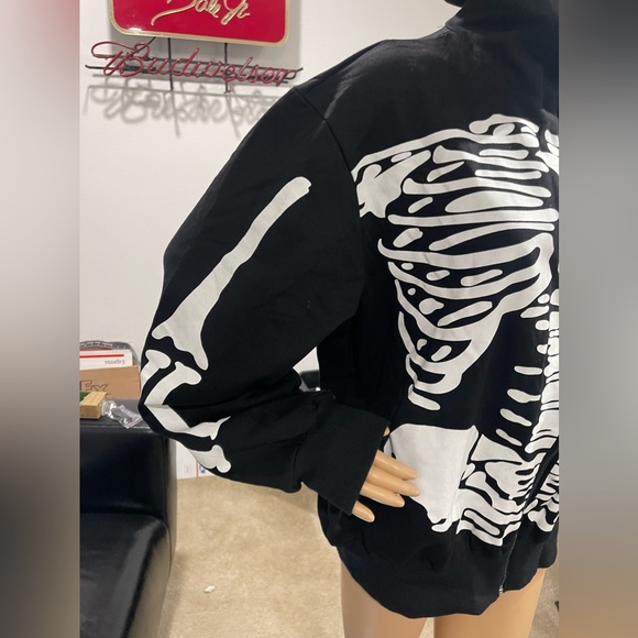 New! Unworn! Charades Men's Skeleton Hoodie (Costume, Biker, Etc) Size: XL - Picture 6 of 17